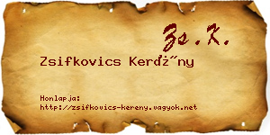 Zsifkovics Kerény névjegykártya